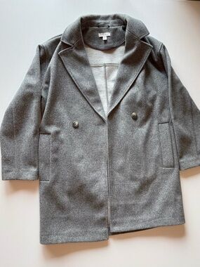 Topshop Gray Wool-Blend Peacoat